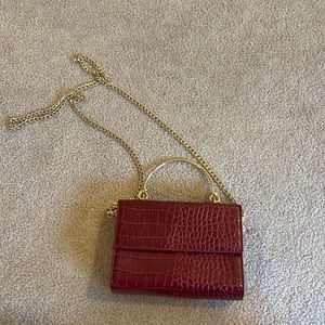 Red crossbody handbag